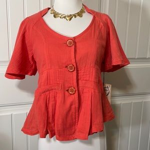 Love Stitch Lined Gauze Top (P210)